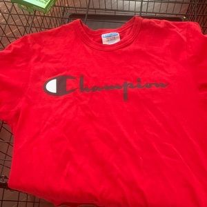 Red champion shirt